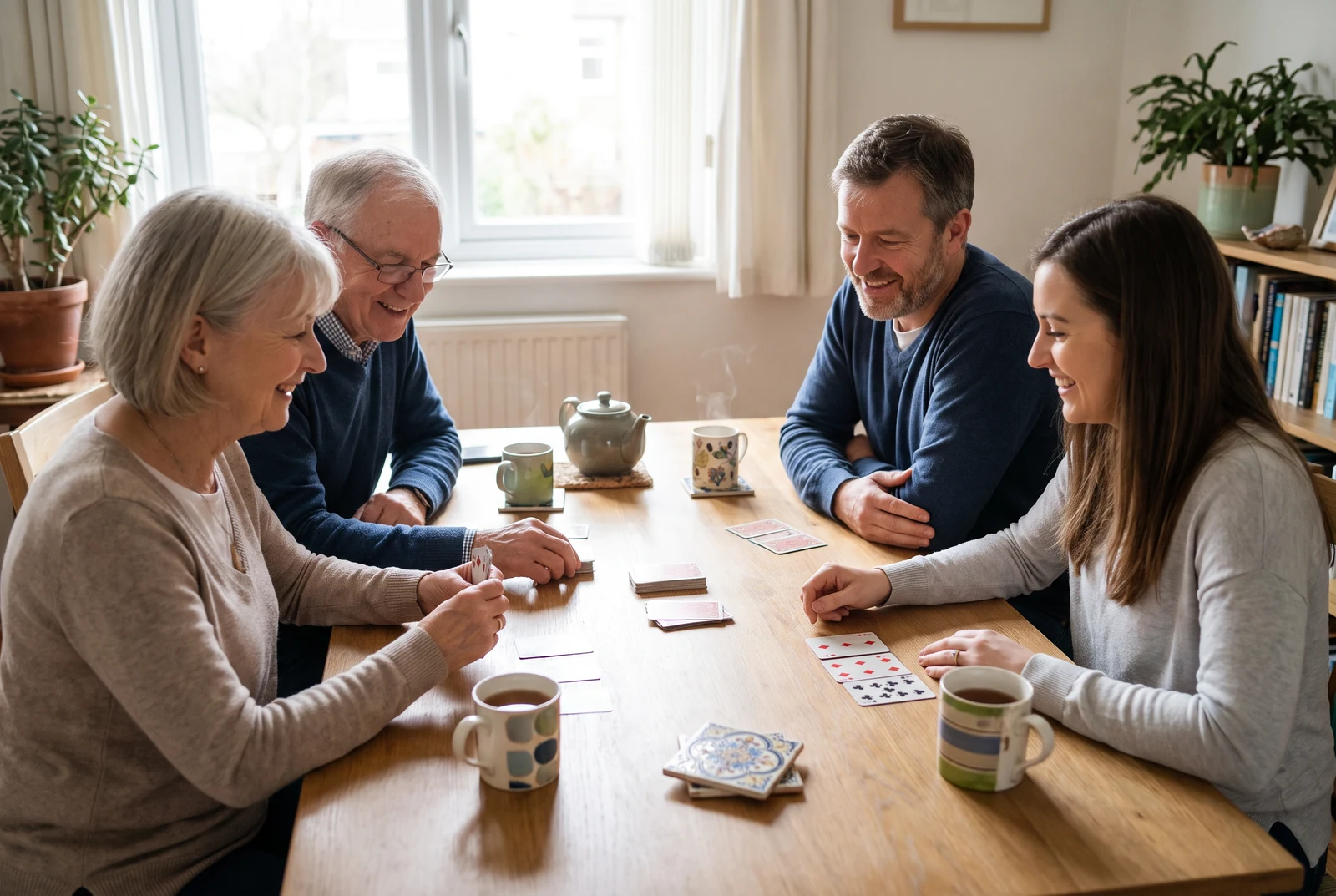 A relaxed family tabletop session